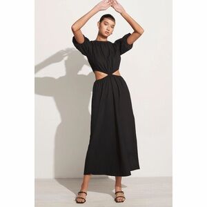 Faithfull The Brand Alessandria Midi Dress in Plain Black